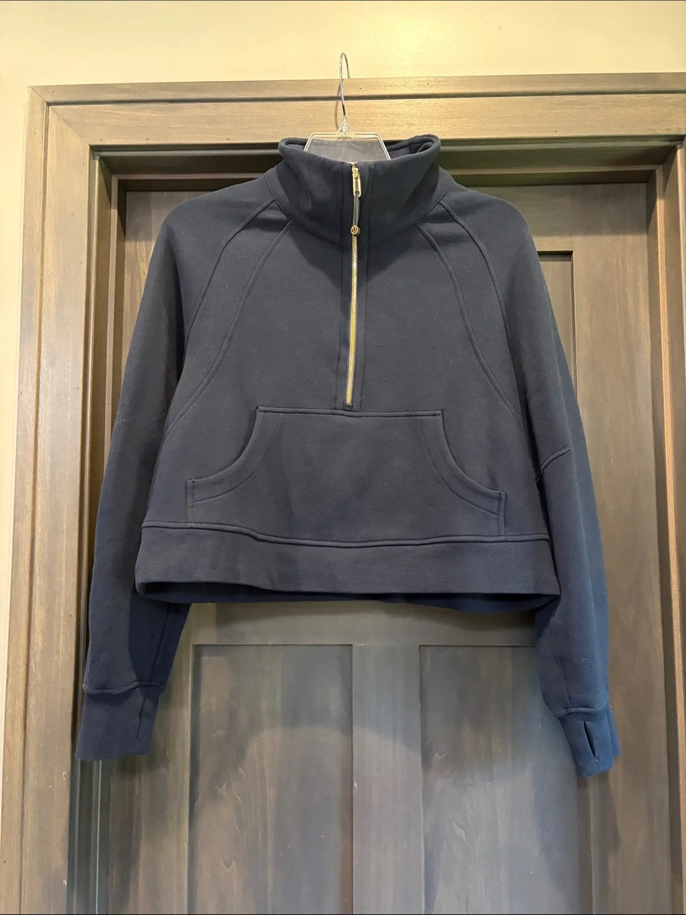 Lululemon Oversized Funnel Half-Zip Scuba with Gold Logo